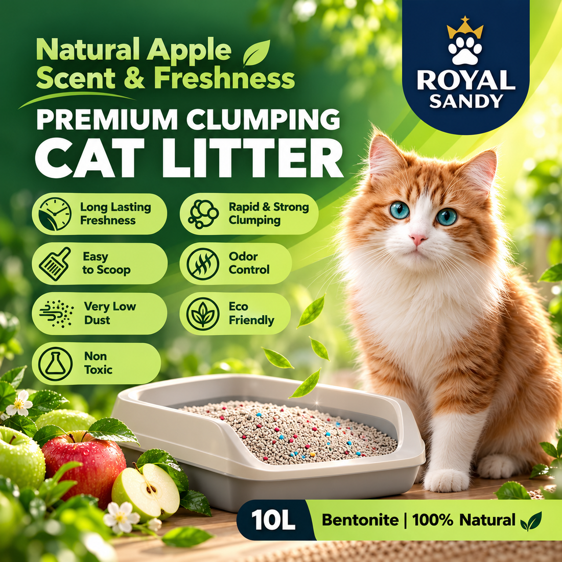 Royal Sandy Cat Litter Lavender 5L l Litter Clumping 5L l Litter Bentonite 4kg l Cat Litter Quality