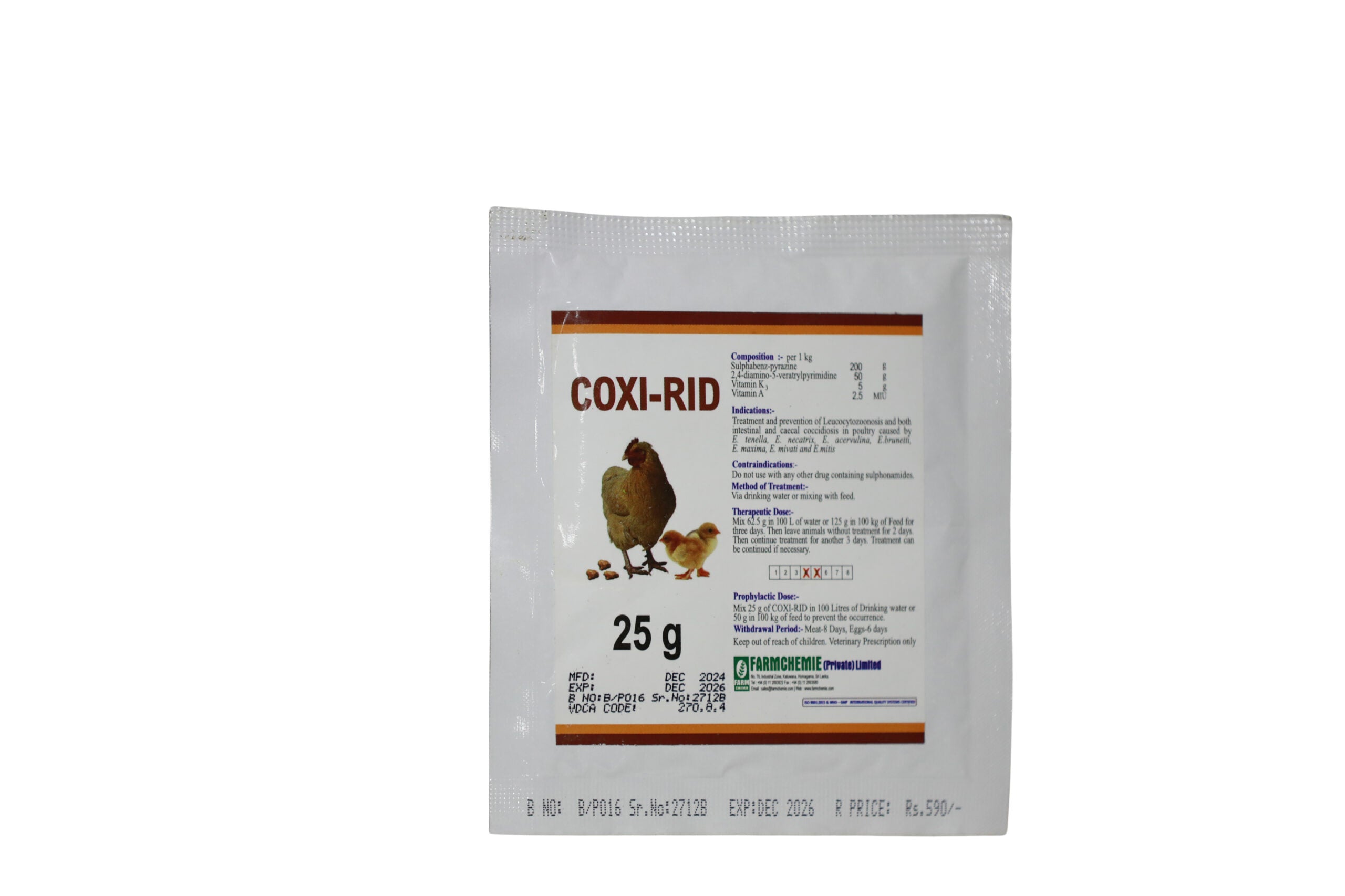 Coxi-Rid 25 g I Intestinal coccidiosis I Poultry & Birds I treatment for infections Eimeria species