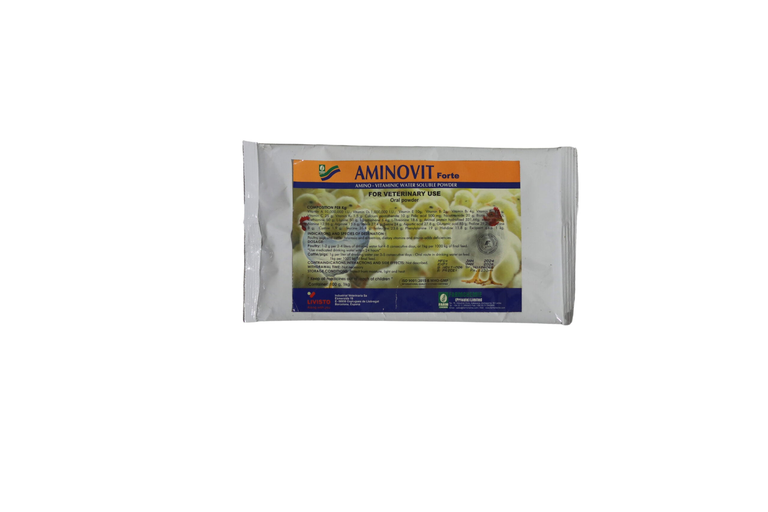 Aminovit Forte / Aminovit Powder /ඇමයිනෝ කුඩු /அமினோ தூள் 100g, promoting muscle protein Price 1230/=