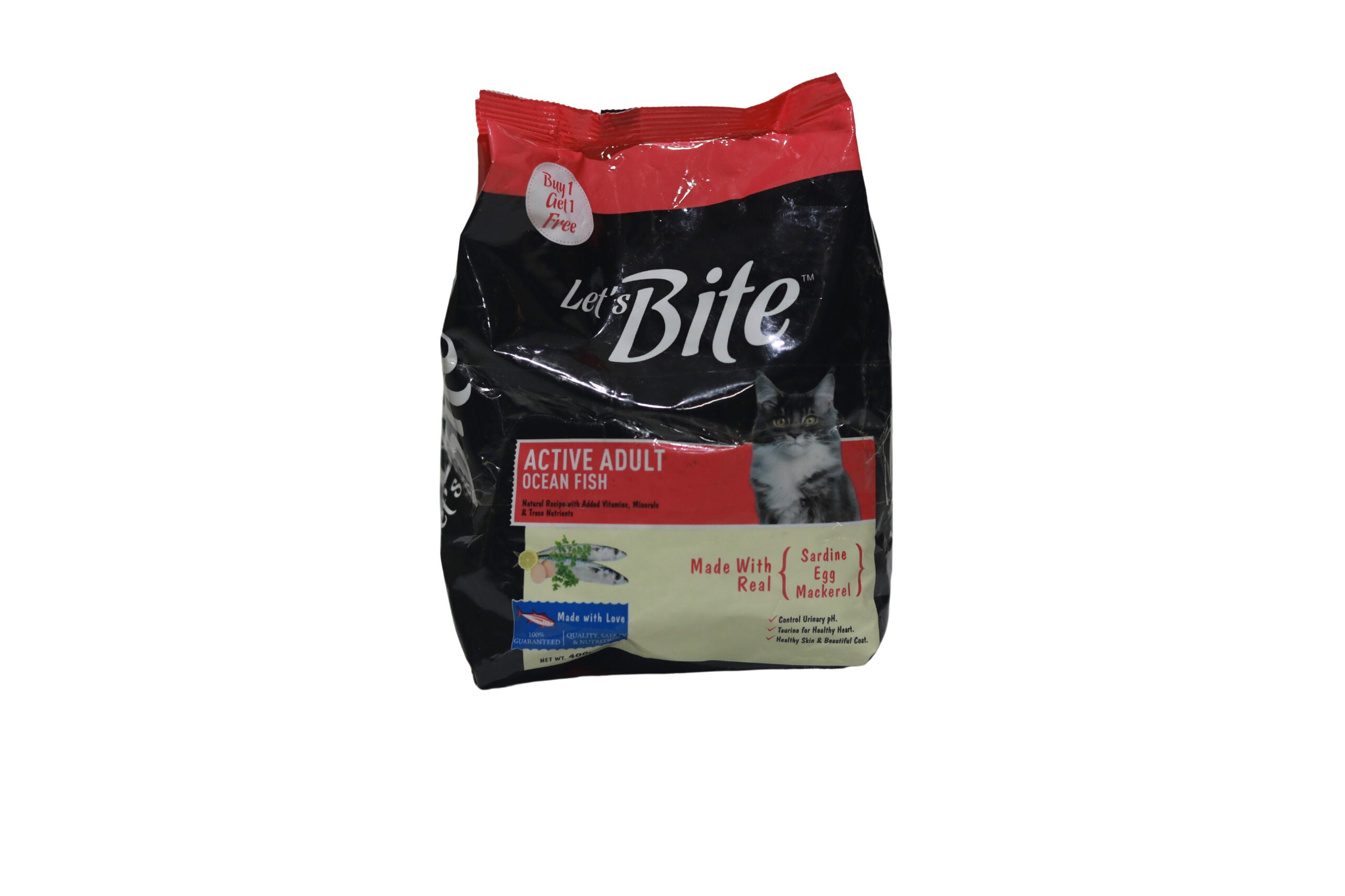 Let's Bite Adult Dry Cat Food, 400g Price 1520/= (Buy 1 Get 1 Free)